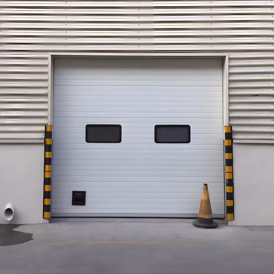 Porta seccional aérea com isolamento térmico automático industrial para armazéns ou câmaras frigoríficas
