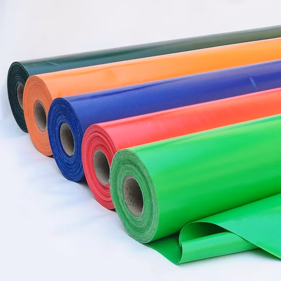 Material tecido encerado colorido do saco do PVC 500d